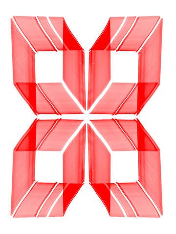 Red neon window lights white background 1