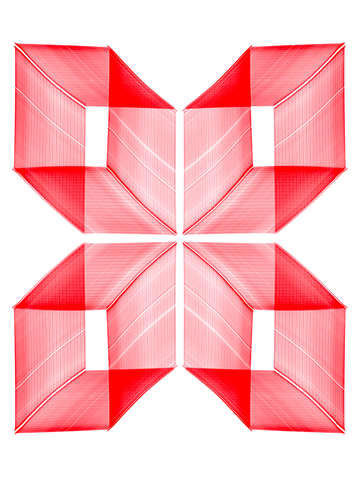 Red neon window lights white background 2