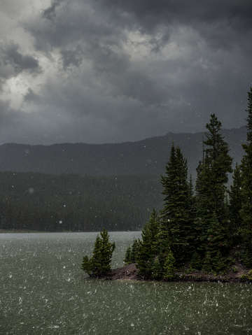 Hail storm at hyalite