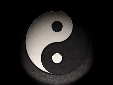 Yin yang symbol leather texture