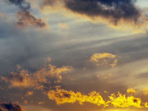 Clouds and sky at sunset panorama