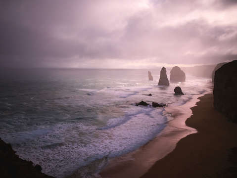 Twelve apostles in fog