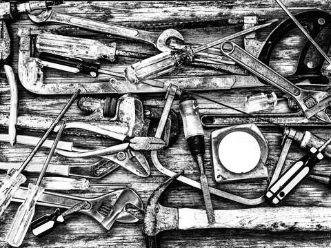 Tools of the trade grayscale