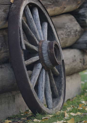 Old wagon wheel