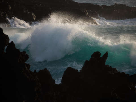 Evening big surf