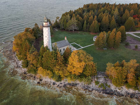 Cana island lighthouse at dawn