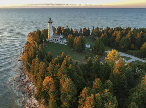 Cana island dawn aerial