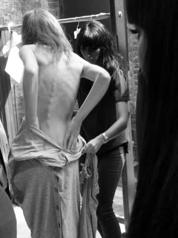 Backstage at new york fashion week
