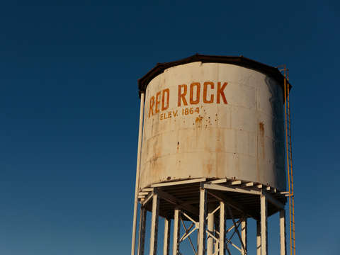 Red rock water tower