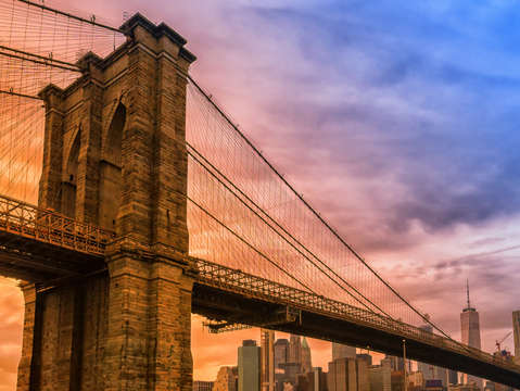 Sunset from brooklyn bridge