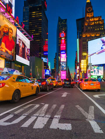 Night view of times square