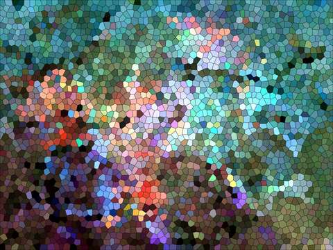 Abstracted multicolored cosmos