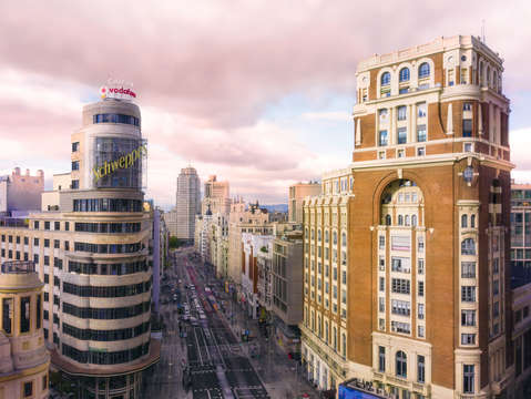 Gran v a street in madrid