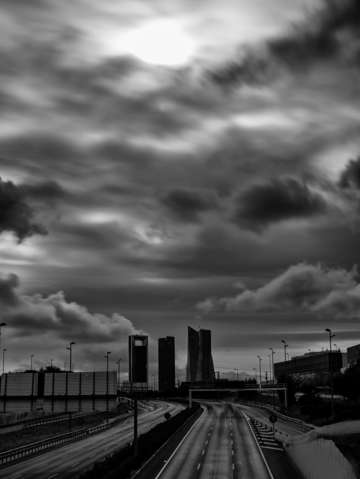 View of gran v a street in madrid