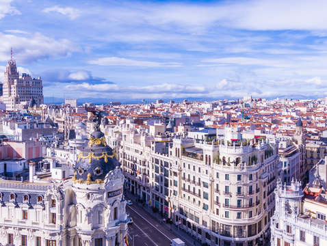 Aerial view of gran v a street