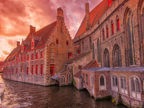 Sunset in bruges