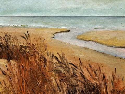 Pier cove beach in autumn
