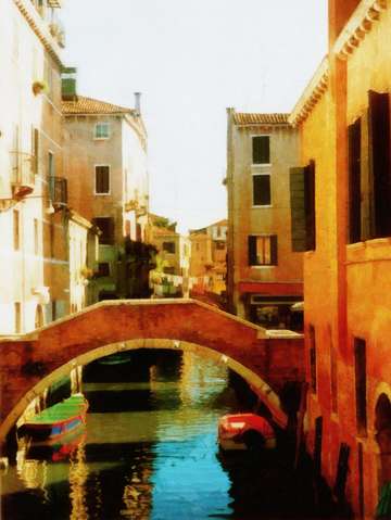 Venice italy canal with boat