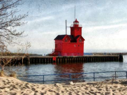 Holland harbor light big red