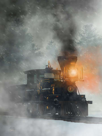 Old west steam train