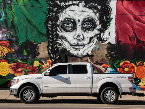 White truck white face