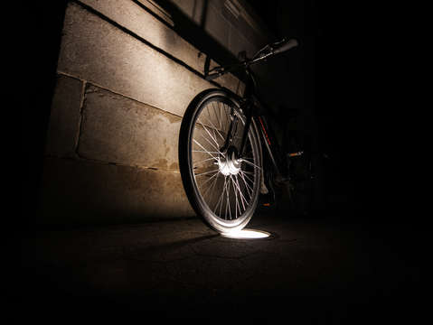 Lit bicycle at union sq