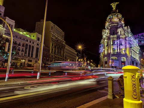 Madrid central night view