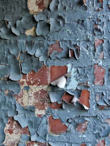 Blue peeling paint