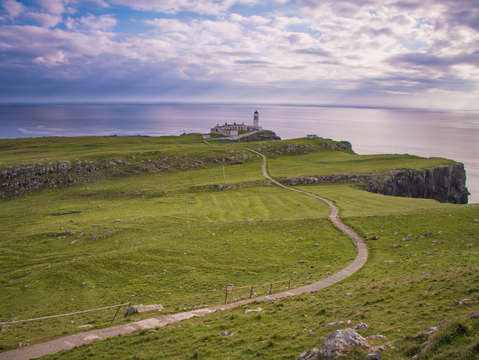 View of neist point lighthouse in isle of skye
