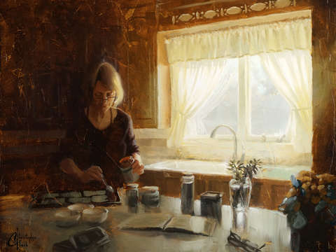 Mom in the kitchen