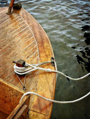 Wooden boat on pentwater river