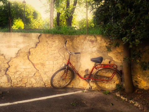The red bicycle