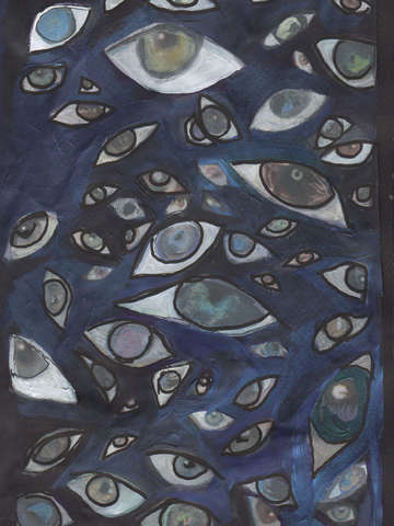 Surveillance blue opaque crowd