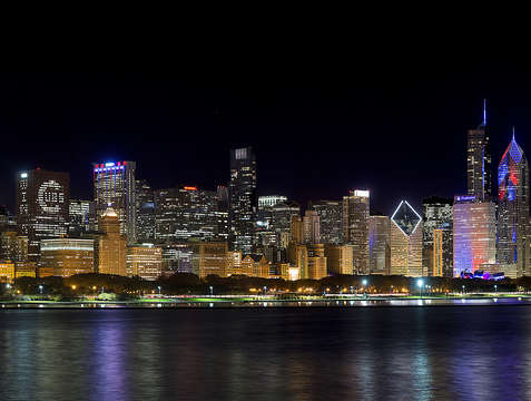 Chicago cubs skyline