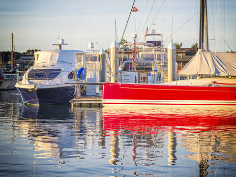 Red white blue harbor