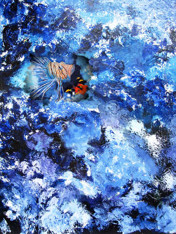 A lion out of the coral
