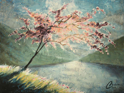 Cherry blossom by the lake