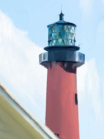 Jupiter inlet lighthouse digital painting portrait