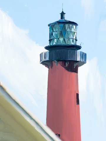 Jupiter inlet lighthouse digital painting portra 2