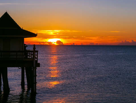 Evening amber naples beach florida