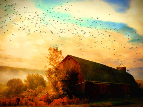 Barn sunset 2