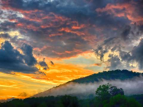 Pink over the hills