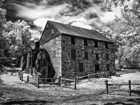 The rock run mill bw infrared