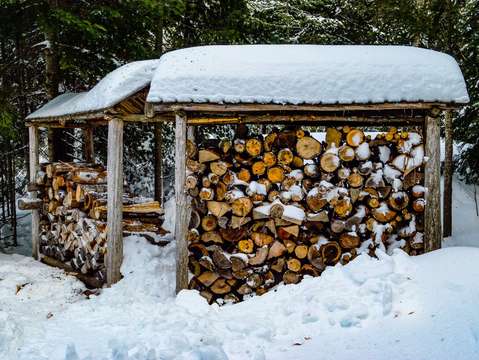 Snowy wood pile dsc 0303