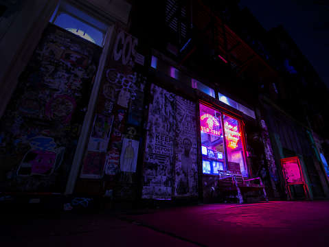 Nighttime on bleeker street