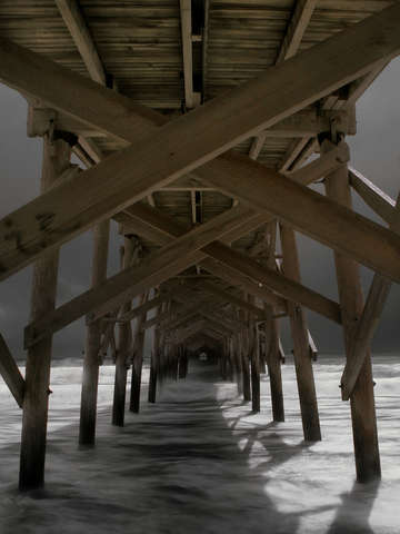 Pawleys Island Pier in Hurricane Hannah, IR