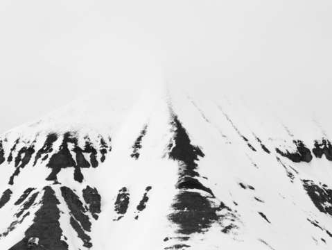 Arctic mountain black white
