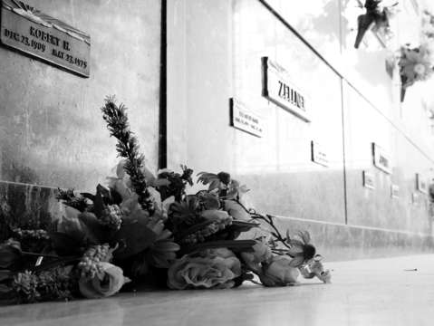 Flowers in a mausoleum 2