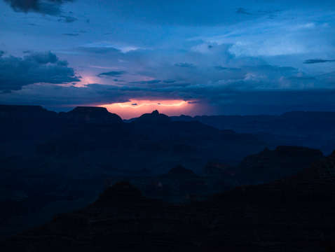 Grand canyon night storm