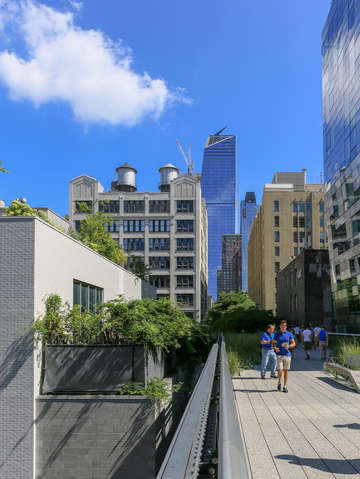 3 blue shirts under a blue sky chelsea nyc